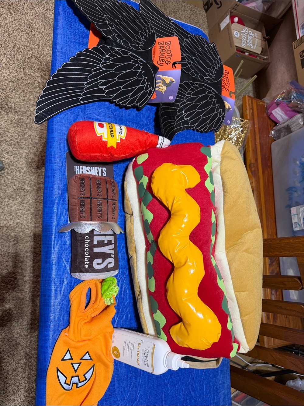 Source Unknown Red & Yellow Hot Dog Pet Costume with Mustard Accent